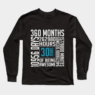 30 Years Old 30th Birthday Vintage Retro T Shirt 360 Months Long Sleeve T-Shirt